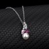 Cubic Zirconia Pearl Pendant Necklace Stud Earring Set 140200006