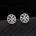 Silver Cubic Zirconia Circle Earring Necklace Set 140200008