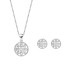 Silver Cubic Zirconia Circle Earring Necklace Set 140200008