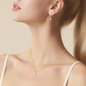 925 Sterling Silver Layered Opal Necklace Tassel Earring Jewelry Set 140200012 925 Sterling Silver Layered Opal Necklace Tassel Earring Jewelry Set 140200012