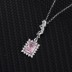 Cubic Zirconia Rectangle Pendant Necklace Stud Earring Ring Set 140300001