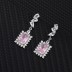 Cubic Zirconia Rectangle Pendant Necklace Stud Earring Ring Set 140300001