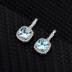 Cubic Zirconia Square Pendant Necklace Stud Earring Ring Set 140300003