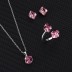 Austrian Crystals Cube Pendant Necklace Stud Earring Ring Set 140300004