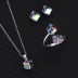 Austrian Crystals Cube Pendant Necklace Stud Earring Ring Set 140300004