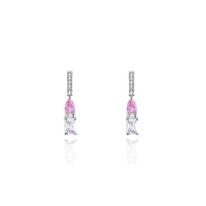 Cubic Zirconia Geometric Pendant Necklace Stud Earring Ring Set 140300005
