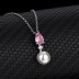 Cubic Zirconia Pearl Pendant Necklace Stud Earring Ring Set 140300007