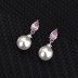 Cubic Zirconia Pearl Pendant Necklace Stud Earring Ring Set 140300007