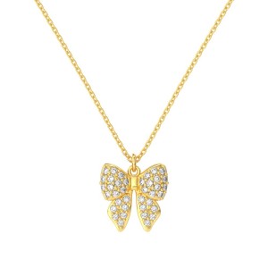 S925 Zirconia Bow Earring Ring Necklace Set 140300009