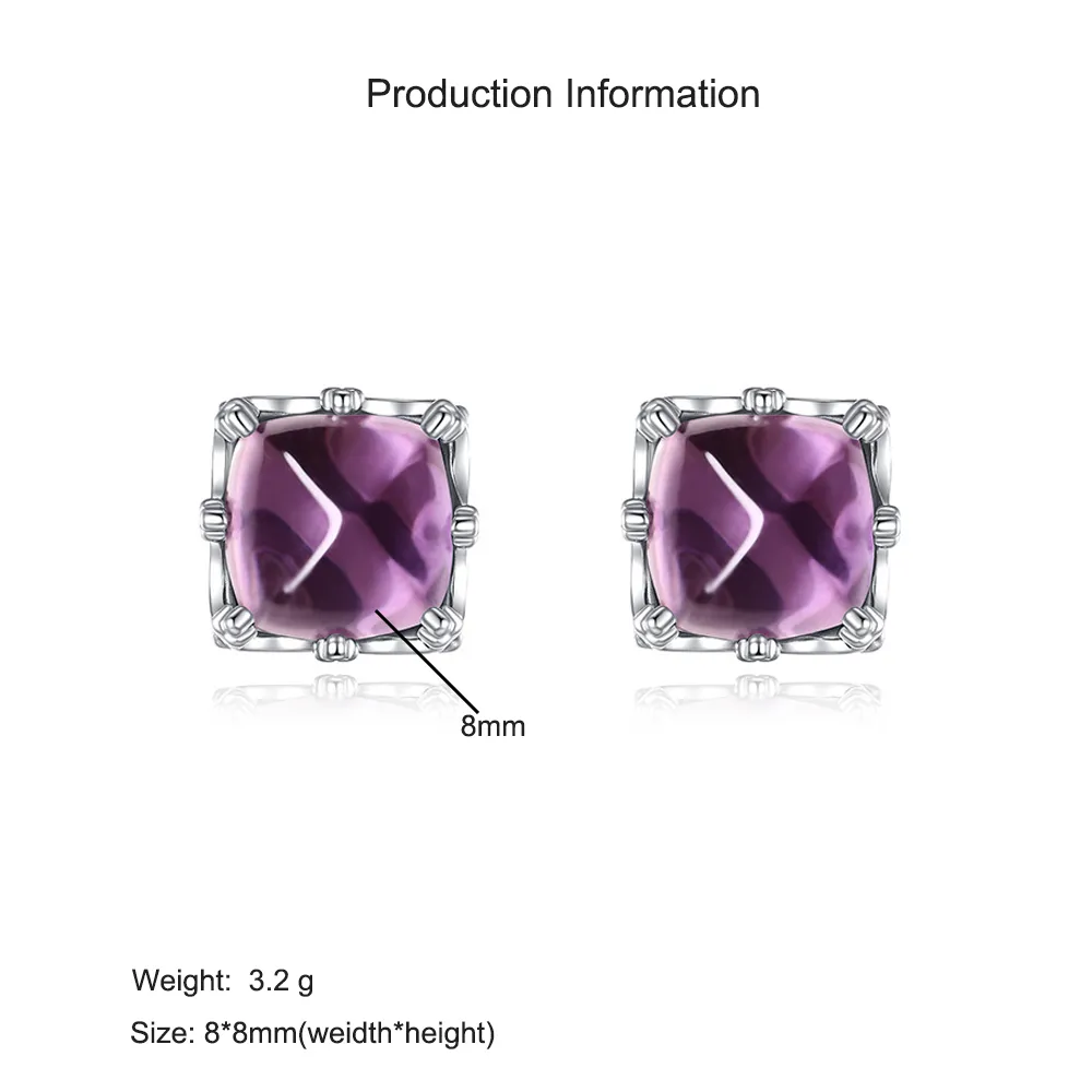 925 Sterling Silver Natural Amethyst Jewelry Set 140300010 - image4
