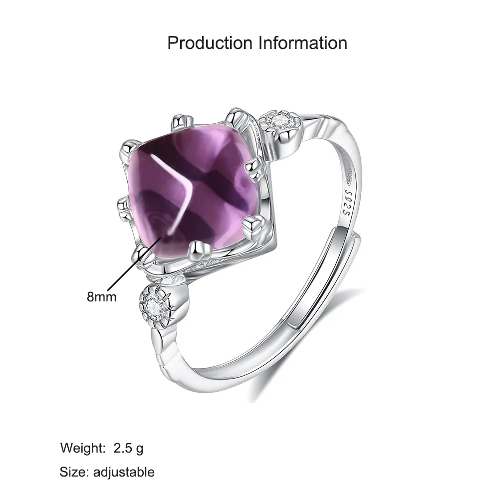 925 Sterling Silver Natural Amethyst Jewelry Set 140300010 - image3