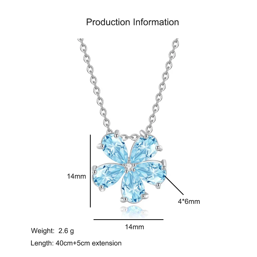 925 Sterling Silver Natural Crystal Stone Flower Jewelry Set 140300011 - image2