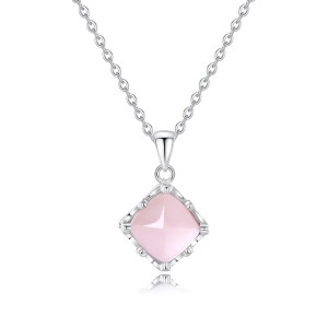 925 Sterling Silver Rose Quartz Jewelry Set 140300012
