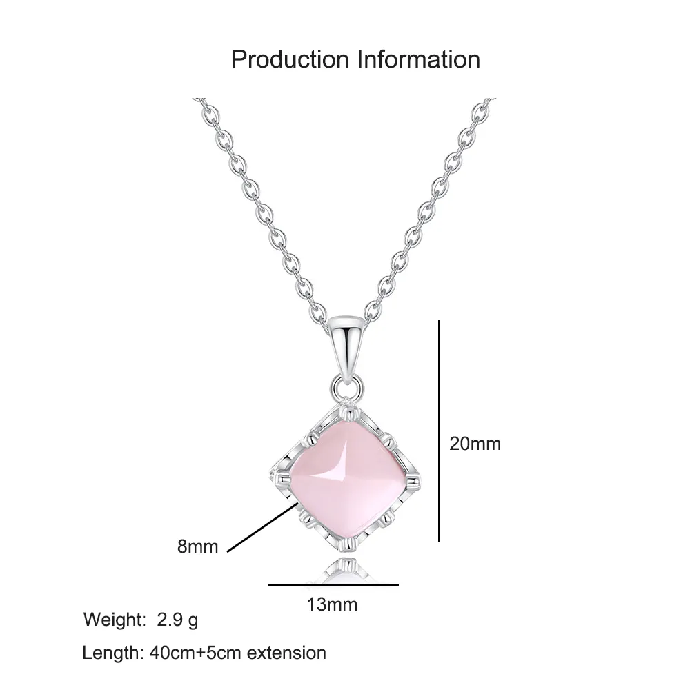 925 Sterling Silver Rose Quartz Jewelry Set 140300012 - image2