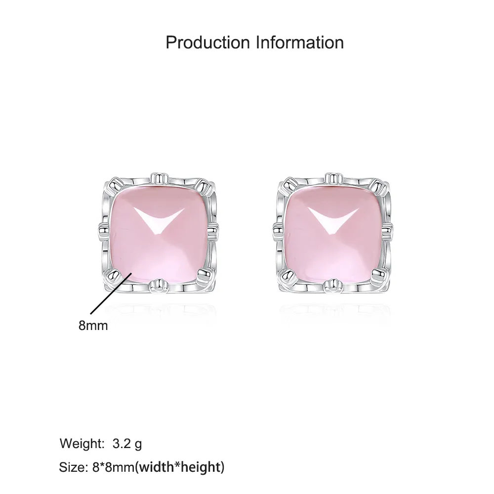 925 Sterling Silver Rose Quartz Jewelry Set 140300012 - image4