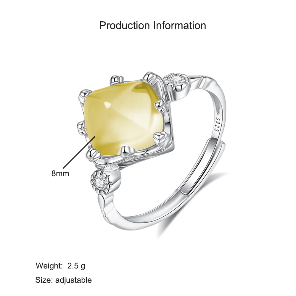 925 Sterling Silver Yellow Citrine Jewelry Set 140300013 - image4