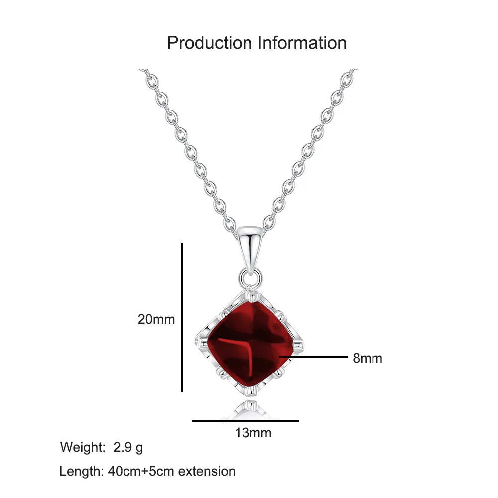 925 Sterling Silver Natural Garnet Jewelry Set 140300015 - image2