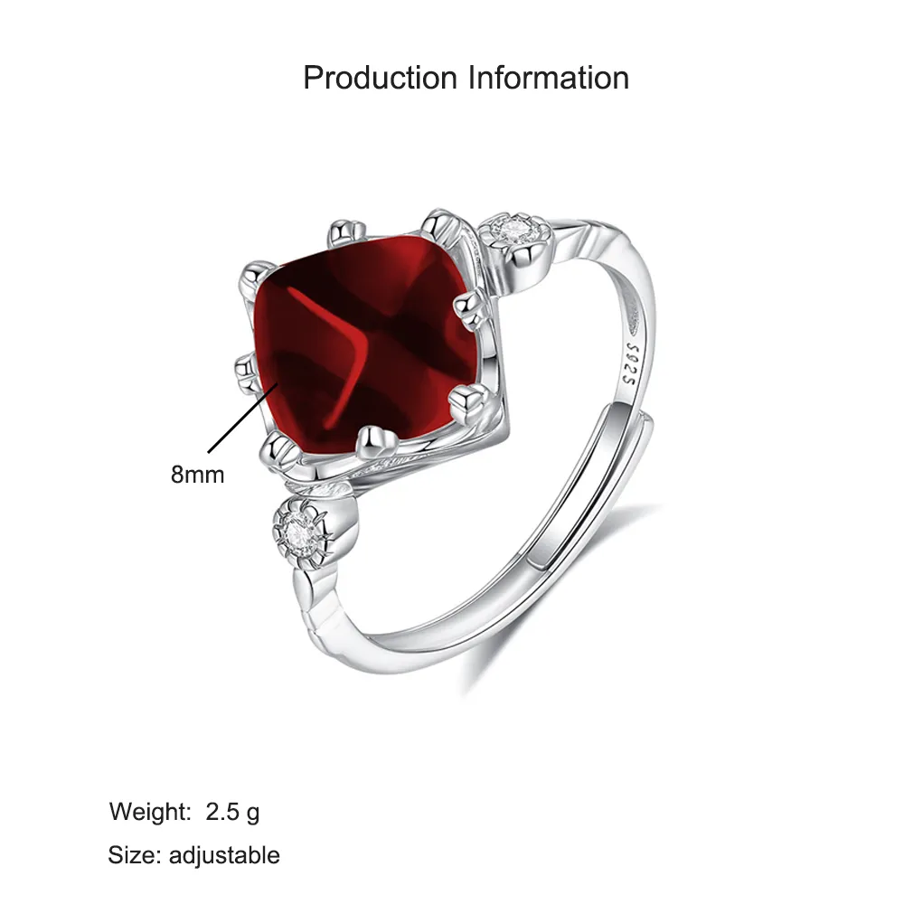 925 Sterling Silver Natural Garnet Jewelry Set 140300015 - image4