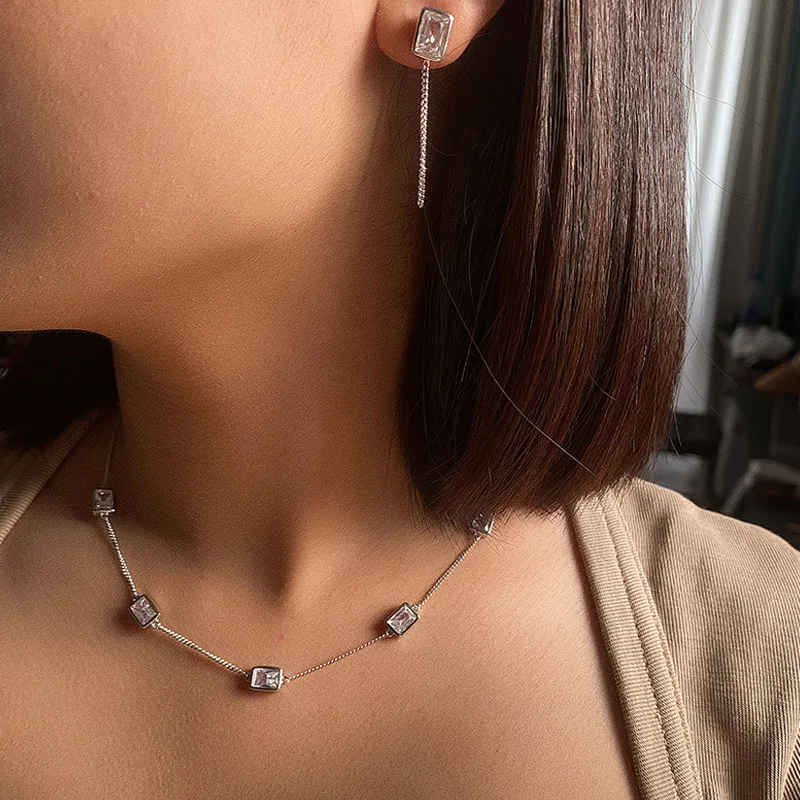 925 Sterling Silver Link Zirconia Jewelry Sets 140400001 - image2