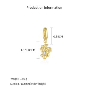 925 Sterling Silver Paperclip Chain Bracelet Necklace Fruit Charm Kit 140500002 925 Sterling Silver Paperclip Chain Bracelet Necklace Fruit Charm Kit 140500002