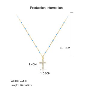 925 Sterling Silver Bead Cross Necklace Bracelet Set 140500004 925 Sterling Silver Bead Cross Necklace Bracelet Set 140500004