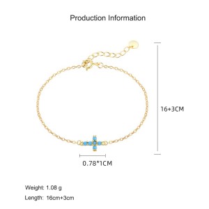 925 Sterling Silver Bead Cross Necklace Bracelet Set 140500004 925 Sterling Silver Bead Cross Necklace Bracelet Set 140500004