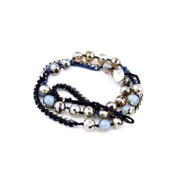Wholesale Fashion Bracelet Layered Sparkle Crystal Bead Knited Bracelet BBP00006