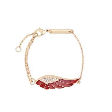 Wholesale Fashion Bracelet Shiny Crystal Rhinestone Enamel Wing Chain Bracelet BCH00011