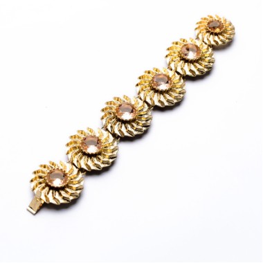 Wholesale Fashion Bracelet Shiny Crystal Rhinestone Flower Chain Bracelet BCH00012