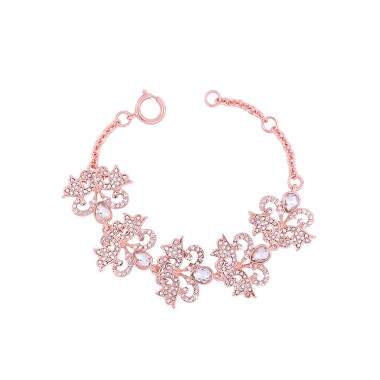 Wholesale Fashion Bracelet Sparkle Crystal Rhinestone Flower Chain Bracelet BCH00026