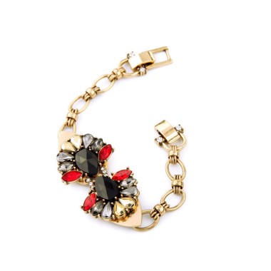 Wholesale Fashion Bracelet Vintage Sparkle Crystal Rhinestone Flower Chain Bracelet BCH00031