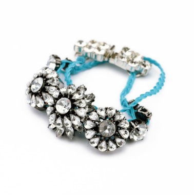 Wholesale Fashion Bracelet Sparkle Crystal Rhinestone Flower Chain Bracelet BCH00047