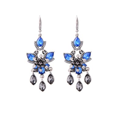 Women Fashion Earring Vintage Sparkle Crystal Rhinestone Waterdrop Dangle Drop Earring EDA00010