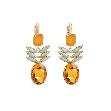 Women Fashion Earring Spark Crystal Rhinestone Flower Dangle Drop Earring EDA00023