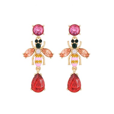 Fashion Drop Earring Lovely Sparkle Crystal Rhinestone Dragonfly Waterdrop Stud Earring EDE00106