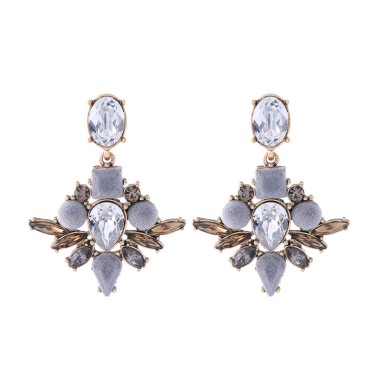 Fashion Drop Earring Shiny Crystal Rhinestone Flower Drop Stud Earring EDE00109