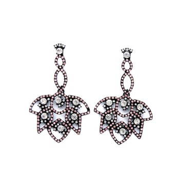 Fashion Drop Earring Sparkle Crystal Rhinestone Blooming Flower Drop Stud Earring EDE00236