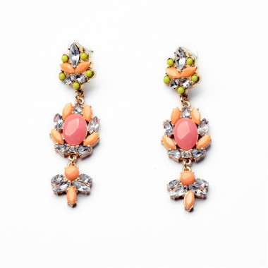 Fashion Drop Earring Sparkle Crystal Rhinestone Blooming Flower Drop Stud Earring EDE00243