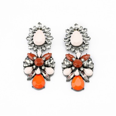 Fashion Drop Earring Sparkle Crystal Rhinestone Blooming Flower Drop Stud Earring EDE00245