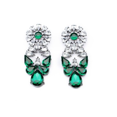 Fashion Drop Earring Sparkle Crystal Rhinestone Blooming Flower Drop Stud Earring EDE00250