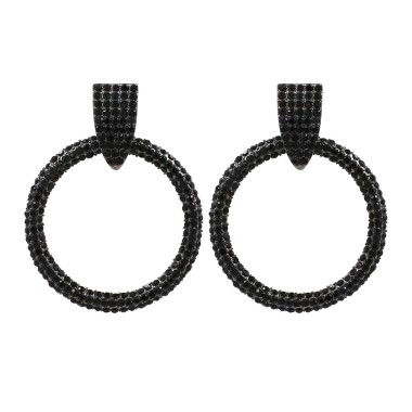 Wholesale Drop Earring Sparkle Rhienstone Circle Drop Stud Earring EDE00275