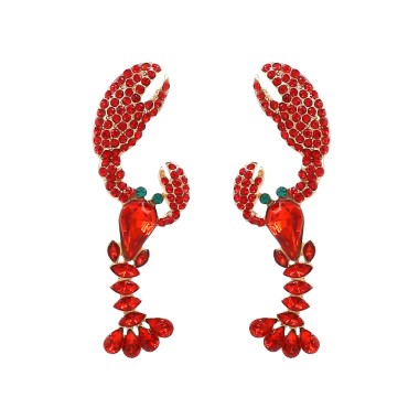 Creative Rhinestone Lobster Ins Animal Earring EDE00354