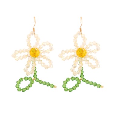 Creative Hand Craft Crystal Beads Flower Earring EDE00389