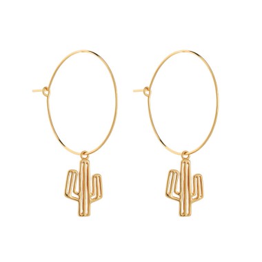 Women Fashion Earring Lovely Cactus Hoop Dangle Earring EHE00003