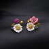 Fashion Rhinestone Enamel Blooming Flower Stud Earring ESE00002