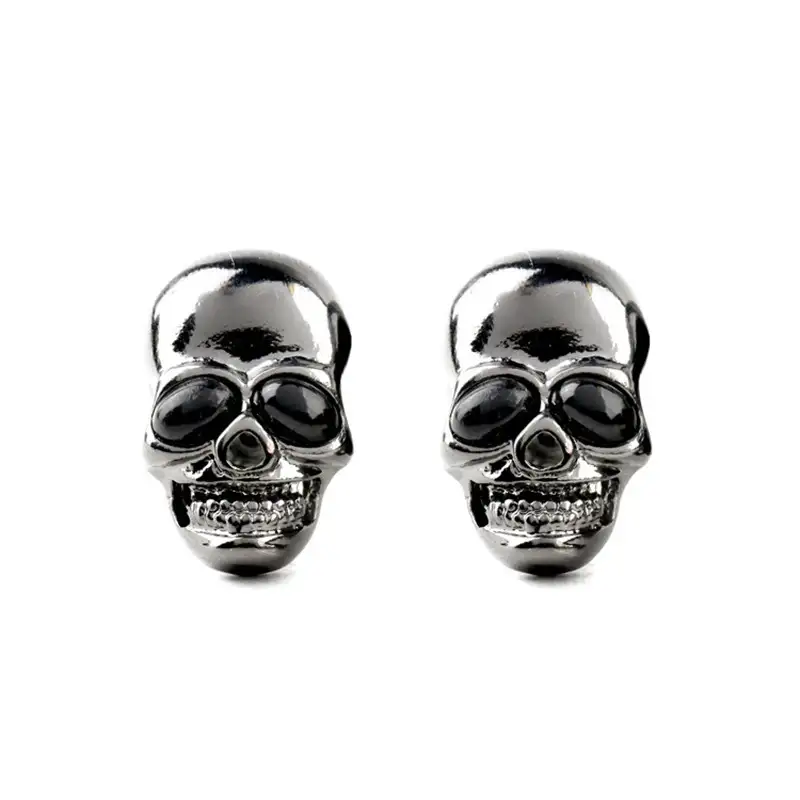 Ash Black Punk Style Skull Stud Earring ESE00020