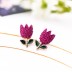 Fashion Sparkle Rhinestone Blooming Flower Leaf Stud Earring ESE00024