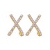 Fashion Sparkle Crystal Rhinestone Letter X Stud Earring ESE00026