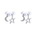 Fashion Shiny Pearl Zircon Moon Star Party Stud Earring ESE00029