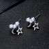 Fashion Shiny Pearl Zircon Moon Star Party Stud Earring ESE00029